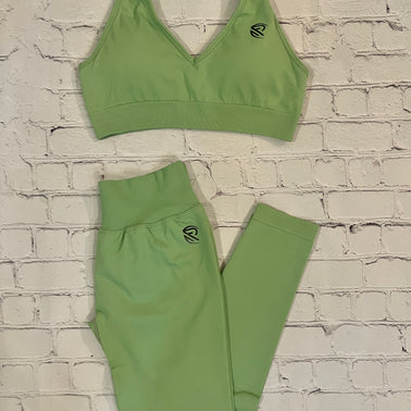 Green V-Neck Halter Set