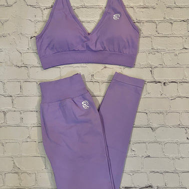 Lavender V-Neck Halter Set
